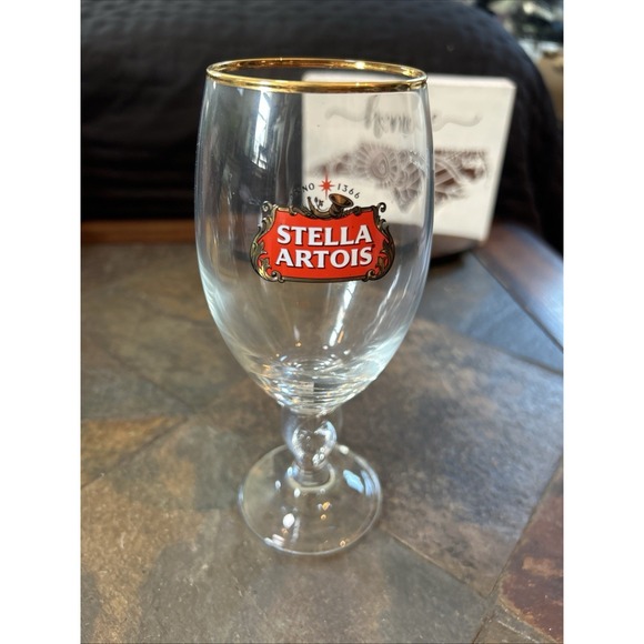 Stella Artois Other - Stella Artois Gold Rimmed Chalice Glass 11oz NEW! Buy‎ More Save More!